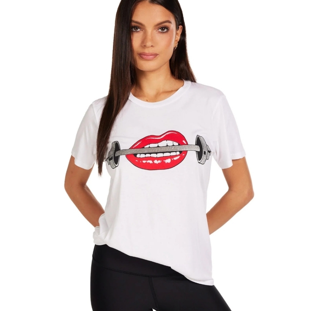 Lauren Moshi Barbell Lips tee - Picture 3 of 13